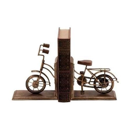 Woodland Import 26778 Bookend Sporting A Cycle Shaped Design - Walmart.com Geode Bookends, Wood Bike, Living Room Mantel, Wood Bookends, Wooden Bookends, Decorative Bookends, Brass Wood, Home Libraries, Bicycle Design