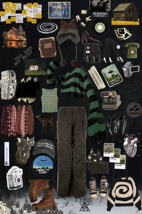 Cryptidcore Bedroom, Cryptidcore Moodboard, Criptyd Core, Cryptid Aesthetic Outfit, Cryptidcore Aesthetic Outfits, Cryptidcore Fashion, Cryptidcore Outfit, Goblin Core Outfit, Grunge Backpack