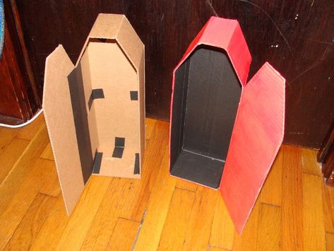 doll coffin Picture of Tape and Paint Coffin Picture, Black Color Meaning, Goth Ideas, Vampire Doll, Straight Edges, Local Crafts, Velvet Pillows, Candy Machine, To Sleep