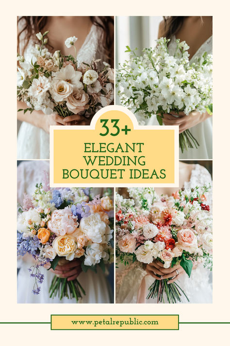 In this collection, we’ve handpicked 33+ elegant wedding bouquets designed to inspire every kind of bride—from classic romantics to modern minimalists. Each bouquet tells its own story, blending blooms, textures, and colors to create unforgettable moments. Ready to find the perfect bouquet for your perfect day? Let’s explore these stunning designs to help you bring your vision to life! Bridal Bouquet Simple, Elegant Wedding Bouquets, White Bridal Bouquet, Bridesmaid Bouquets, Bouquet Design, Glamorous Wedding, White Bouquet, Traditional Modern, Refined Style