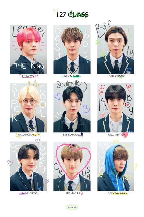 Nct 127 Poster, Funny Yearbook Quotes, Nct 127 Members, Funny Yearbook, Poster School, Y2k Posters, Virtual Boy, Nct Dream Members, Graphic Design Infographic