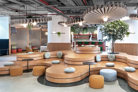 Sixth Form Hub, Dubai, UAE — Lulie Fisher Design Studio Interior Booth Design, Apple Office Interior Design, Content Creation Space, Wellness Center Design, Hub Design, Tiered Seating, Lobby Seating, Corporate Office Design, Sixth Form