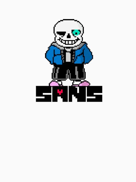 "Skeleton Sans art " T-shirt for Sale by trentnin | Redbubble | undertale t-shirts - sans t-shirts - papyrus t-shirts Undertale Skeleton Base, Undertale Characters Pixel, Undertale Stickers Printable, Undertale Stay Determined, Undertale Shirt, Sans Art, Art Essentials, Products Design, Redbubble Products