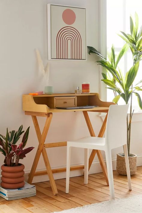 Cory Folding Desk | Urban Outfitters Urban Outfitters Desk, Urban Outfitters Furniture, Dorm Room Furniture, Urban Outfitters Home, Dorm Furniture, Classic Desk, Bistro Table Outdoor, Desks For Small Spaces, Folding Desk