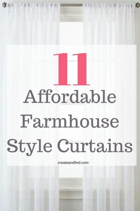 Farmhouse style curtains on a budget #createandfind #curtains #farmhousecurtains #farmhousestyledecor Country Curtains Living Room, Farmhouse Curtains Living Room, Country Window Treatments, Farmhouse Curtain Rods, Modern Farmhouse Curtains, Farmhouse Living Room Curtains, Sheers Curtains Living Room, Farmhouse Style Curtains, Curtain Tutorial