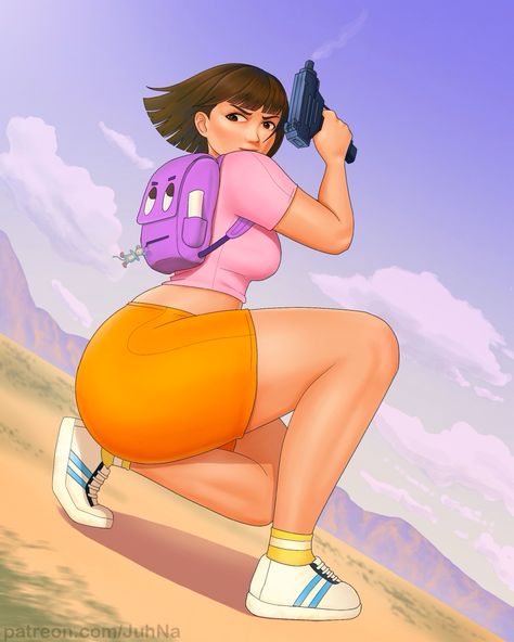 Dora the explorer fanart illustration digital painting Dora The Explorer Fanart, Dora Fanart, Princess Midna, Afro Samurai, Drawing Process, Mexican Girl, Dora The Explorer, November 2, Smash Cake