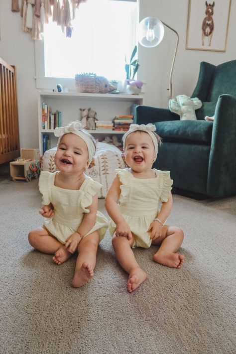 Twins 10 Month Old Update | Kelsey Bang Twins Baby Girl, Bestie Photoshoot, Twin Girl, Twin Baby Girls, Binky Clips, Baby Twins, Baby Talk, Cute Twins, Baby Bling