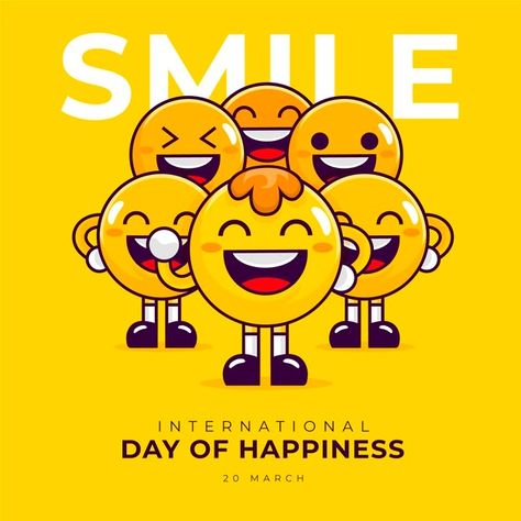 International Happiness Day, World Happiness Day, National Smile Day, Happy Emoticon, Happiness Day, Smile Illustration, Day Of Happiness, Laughter Day, World Smile Day