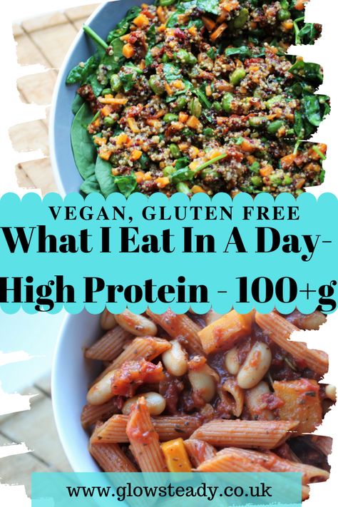 Protein Vegan Meals, High Protein Vegan Meals, Protein A Day, High Protein Vegan Snacks, Vegan Meal Plan, Snacks Vegan, Protein Meal Plan, Low Calorie Vegan, Vegan Protein Recipes