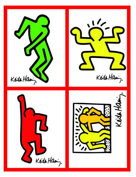 Yoga poses with Keith Haring Art. Private use only. I made them to play with my kindergarten students. Keith Haring Art, Haring Art, Yoga Cards, Art Worksheets, Messy Play, Matching Cards, Art Appreciation, Keith Haring, Famous Artists