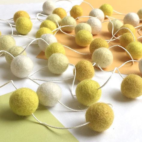 Thanks Jessica for the kind words and 5 stars for our Sunshine felt ball garland! ★★★★★ Beautiful, fast shipping, and excellent communication. Jessica Z. Mustard Decor, Colorful Baby Nursery, Nursery Garland, Nursery Rainbow, Yellow Nursery, Pom Garland, Fiesta Decorations, Ball Garland, Religious Wall Decor