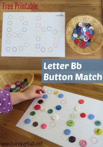 Letter B Activities Button Match Free Printable A-z Template B Activities, Preschool Letter B, Letter B Activities, Letter Learning, Preschool Letter, Abc Activities, Free Printable Letters, Preschool Literacy, Pre K Activities