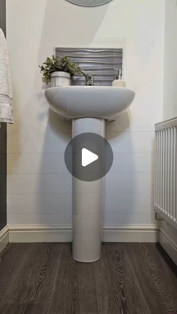 Interior Design & Home Decor on Instagram: "BATHROOM TRANSFORMATION ON A BUDGET

Such a bonus it hides that ugly pedastal sink to..

#undersinkstorage #sinkstorage
#storagesolutions #storageideas #storagehacks" Diy Pedestal Sink Cabinet, Pedestal Sink Storage Ideas, Pedastal Sink, Instagram Bathroom, Bathroom Sink Storage, Bathroom Transformation, Sink Storage, Pedestal Sink, Storage Hacks