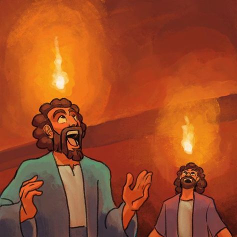 David Larson on Instagram: "The Holy Spirit comes at Pentecost. #procreateart #bible #acts #artoninstagram #bibleverse" Christian Comics, Holy Spirit Come, Christian Cartoons, Bible Images, Bible Illustrations, Christian Images, Bible Pictures, Prophetic Art, Christian Bible Study