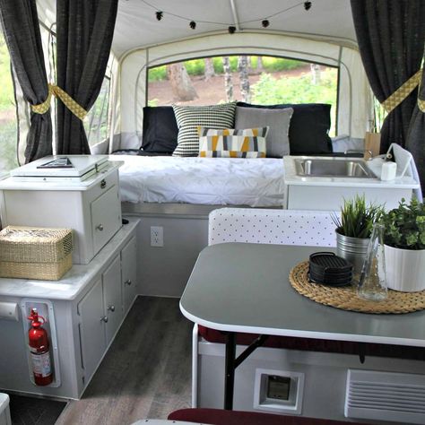 Reader Features Pop Up Decorating Ideas, Fleetwood Pop Up Camper, Tent Trailer Remodel, Pop Up Campers, Pop Up Princess, Trailer Makeover, Pop Up Camper Trailer, Popup Camper Remodel, Pop Up Tent Trailer