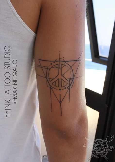 Inner Peace Tattoo, Peace Sign Tattoo, Peace Sign Tattoos, Om Tattoo Design, Coordinates Tattoo, Peace Tattoos, Chakra Tattoo, Simple Tattoos For Women, Hippie Tattoo