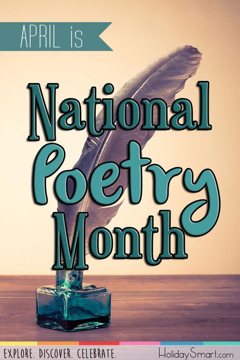 National Poetry Month | HolidaySmart Forms Of Literature, Poetry Posters, Poetry Day, National Poetry Month, Poetry Month, Library Displays, Writing Prompts, Literature, Poetry