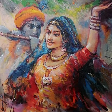 Radha Krishna Poster Color Painting, Heavenly Scenery, Handbag Painting, Radhakrishna Painting, Holi Painting, Rajasthani Painting, Css Grid, Krishna Drawing, Radha Painting