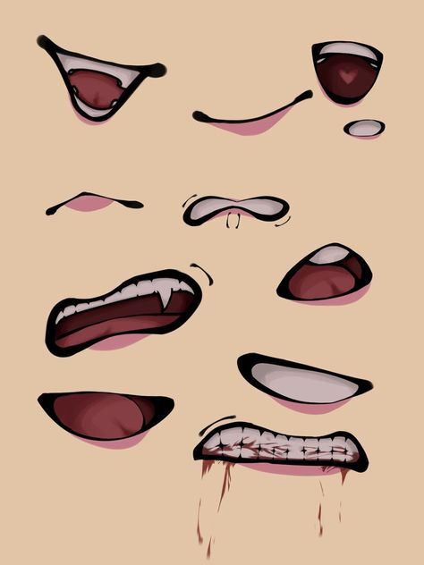 Mouth Expressions, Anime Mouth Drawing, Body Type Drawing, Gacha Base, Drawing Face Expressions, Mouth Drawing, Drawing Tutorial Face, Body Base Drawing, Characters Inspiration Drawing