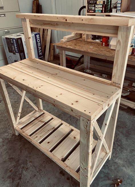 Potters Bench Diy, Potters Bench Ideas, Diy Potting Bench Plans, Potting Bench Ideas Diy, Outdoor Cooktop, Potting Bench Bar, Diy Potting Table, Potters Bench, Potting Benches Diy