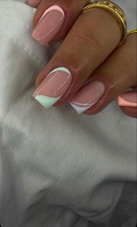 Simple Spring Nails, Pastel Nails Designs, Builder Gel Nails, Bunny Nails, Easter Nail Designs, Spring Acrylic Nails, Square Nail Designs, Simple Gel Nails, Spring Nail Art