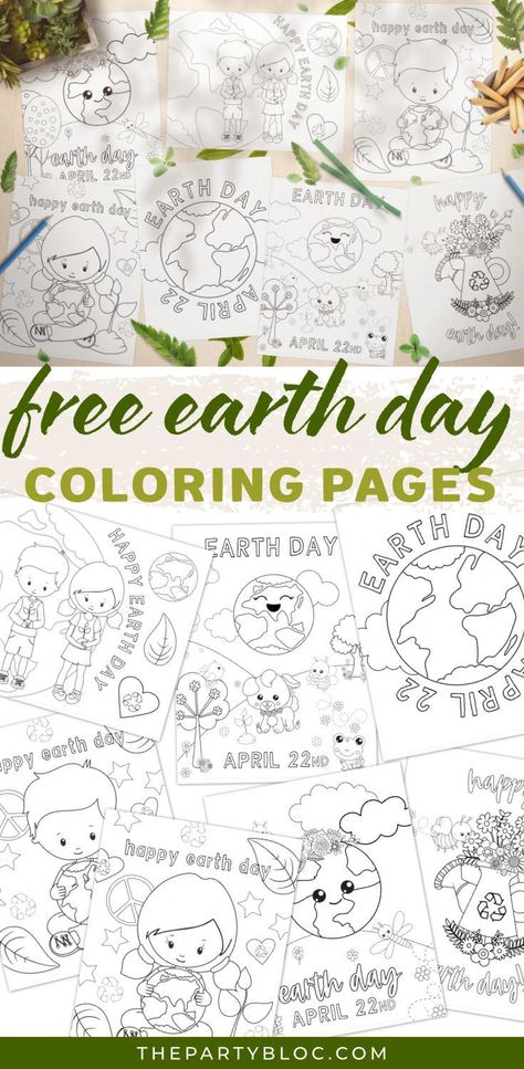 Free Earth Day Coloring Pages - The Party Bloc Recycling Projects For Kids, Earth Day Coloring Pages, Tumblr Coloring Pages, Fnaf Coloring Pages, About Earth, Recycled Art Projects, Earth Day Crafts, Paw Patrol Coloring Pages, Screen Free Activities