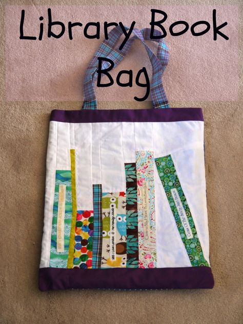 Library Book Bag Tod Bag, Library Book Bag, Library Tote Bag, Library Tote, Library Bag, Book Tote Bag, Tote Bags Sewing, Patchwork Bags, Book Quilt