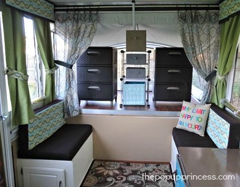 Pop Up Camper Storage Jayco Pop Up Campers, Pop Up Camper Remodel, Tent Trailer Remodel, Tent Trailer Camping, Best Pop Up Campers, Pop Up Campers, Popup Camper Remodel, Camper Flooring, Pop Up Tent Trailer