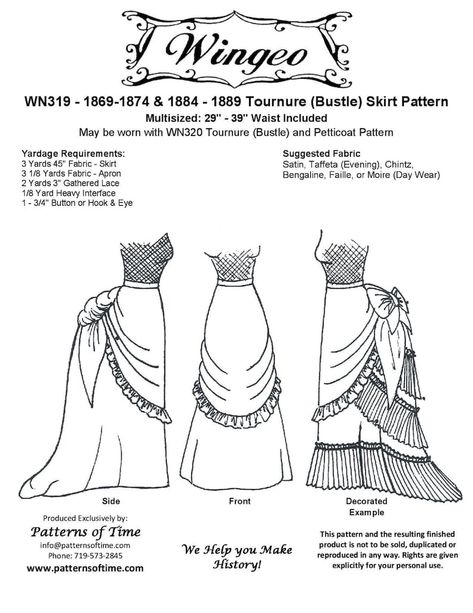 Victorian Bustle Dress Costume Guide 1870s 1880s Bustle Dress Pattern, Victorian Bustle Dress, Victorian Dress Pattern, Petticoat Pattern, Dress Bustle, Victorian Bustle, Victorian Era Dresses, Victorian Skirt, Skirt Pattern Free