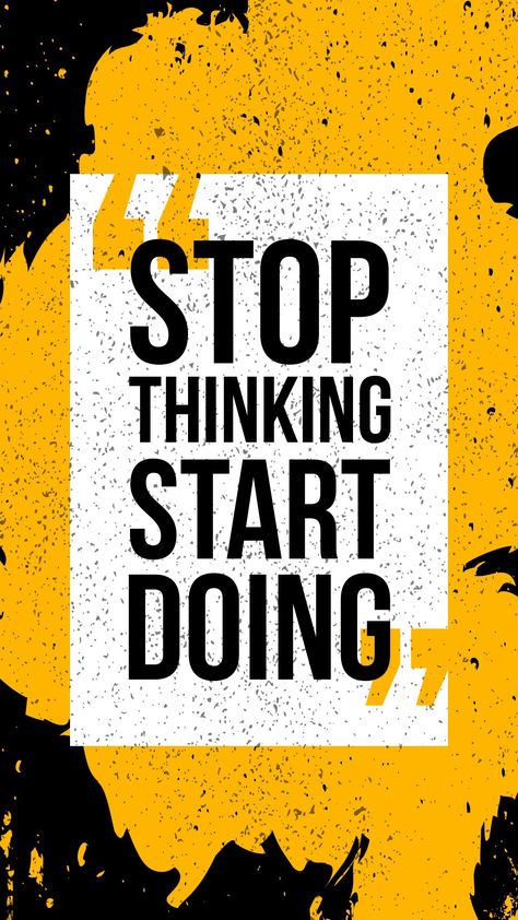 Motivational Quotes Design, Stop Thinking Start Doing, Stay Focused On Your Goals, Strong Motivational Quotes, Self Help Skills, The Power Of Positive Thinking, Inspirational Quotes For Students, Positive Vibes Quotes, Weekday Quotes