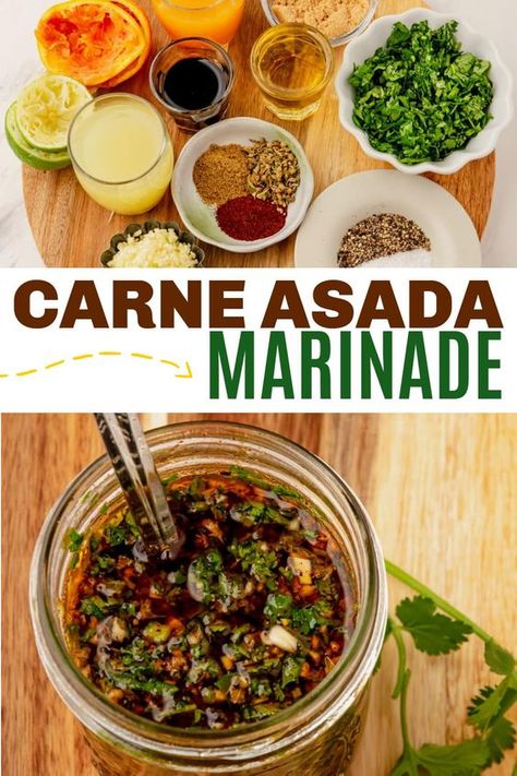 Asada Marinade, Carne Asada Marinade, Black Color Hairstyles, Brazilian Samba, Meat Marinade, Color Hairstyles, Hispanic Food, Marinade Recipes, Grilled Chicken Recipes