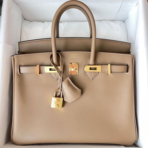 Beige Birkin Bag, Neutral Aesthetic, Luxe Life, Fancy Bags, Luxury Bag, Hermes Handbags, Put A Ring On It, Pocket Book, Hermes Bag