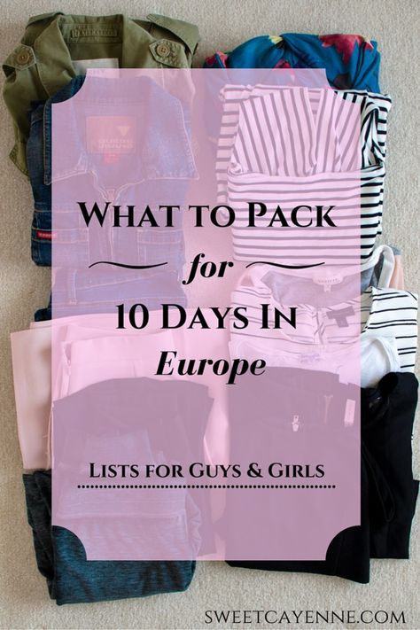 10 Days In Europe, Europe Travel Packing, Europe Packing, Travel Hacks Packing, Europe Packing List, Europe Travel Outfits, Packing For Europe, Packing Essentials, Trip To Europe