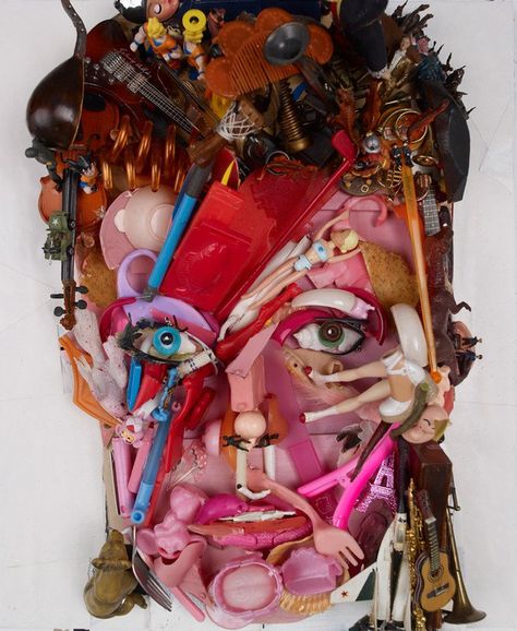 Giuseppe Arcimboldo, Bowie Art, Recycled Art Projects, Creation Art, Trash Art, Saatchi Gallery, Found Object Art, Montage Photo, Tableau Art