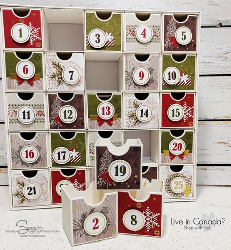 Fabricate Friday - A sneak peek! Advent Calendar Cricut, Calendar Cricut, Box Advent Calendar, Advent Calendar Boxes, Advent Box, Christmas Craft Projects, Advent Calenders, Stampin Up Project, Countdown To Christmas