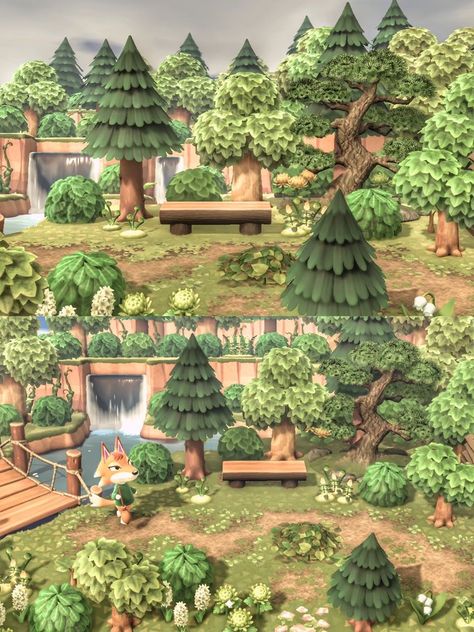 Forest Acnh Ideas, Acnh Island Ideas List, Island Inspiration Animal Crossing, Acnh Island Map Layout Ideas Forestcore, Animal Crossing Island Inspiration Forest, Wood Code Acnh, Forest Animal Crossing Ideas, Forest Core Island Acnh, Forest Island Acnh