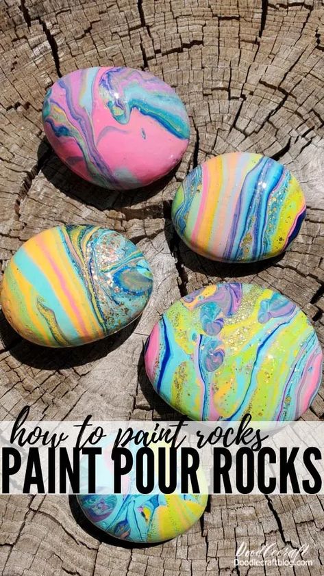 Paint pouring on rocks is so much fun! The canvas is easy to acquire, the paint is premixed and ready to pour immediately. This is such a fun craft for any skill or humans of any age. Dotting Designs, Free Bingo Cards, Rocks Painting, Marble Rock, Laundry Soap Homemade, Paint Rocks, Painted Rocks Diy, Paint Pouring, Painting Rocks