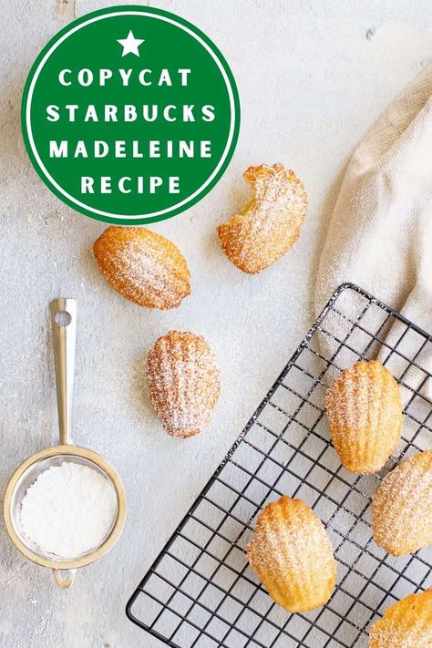 It's easy to make this Copycat Starbucks Madeleine Recipe at home. The little shell shaped cookies are a sweet cake-like cookie that has a touch of lemon zest and smooth vanilla flavor. Orange Madeleines, Madelines Recipe, Cakes Without Butter, Madeleine Cookies, Cranberry Glaze, Madeleine Cake, Madeline Cookies, Unsweetened Cranberry Juice, Madeleine Recipe