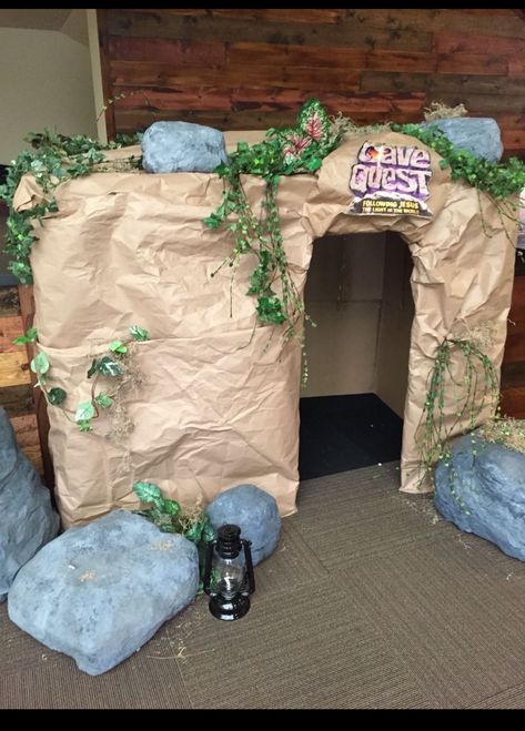 Cave Quest Vbs, Cave Quest, Jesus Tomb, Jungle Decorations, Ikea Kitchen Design, Jesus Is Risen, Vbs Themes, Elementary Music Classroom, School Displays