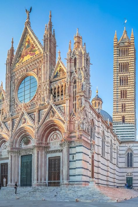 Tuscany Elopement, Italy Siena, Siena Cathedral, Siena Tuscany, Italy Trip Planning, Italy Vibes, Italy Images, Siena Italy, Cathedral Architecture