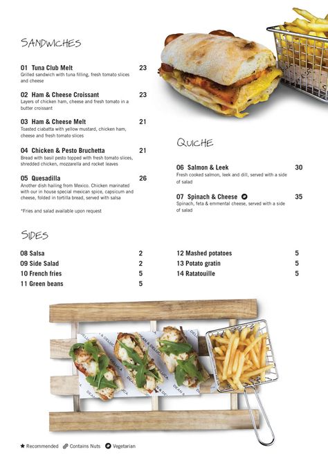 Sandwich Menu Design, Sandwich Menu, Ham And Cheese Croissant, Dean Deluca, Chicken Ham, Menu Layout, Food Menu Design, Menu Book, Grilled Sandwich