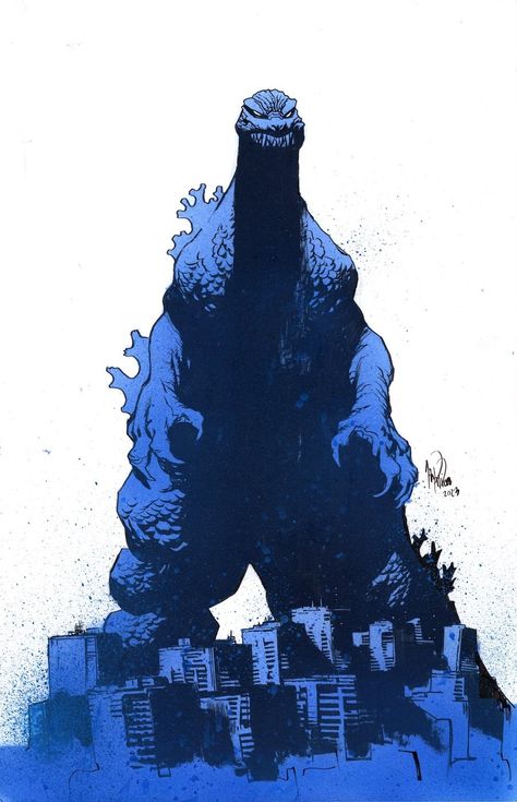 Godzilla Drawing, James Harren, Mecha Godzilla, Godzilla Art, Godzilla Movie, Big Lizard, 3 Dinosaurs, Godzilla Comics, Art Random