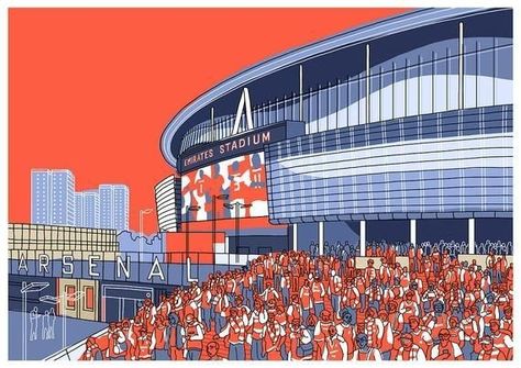 Arsenal Fc Art, Arsenal Stadium, Arsenal Fc Wallpapers, London Sign, Emirates Stadium, Jane Smith, Soccer Stadium, East End Prints, Arsenal Football Club