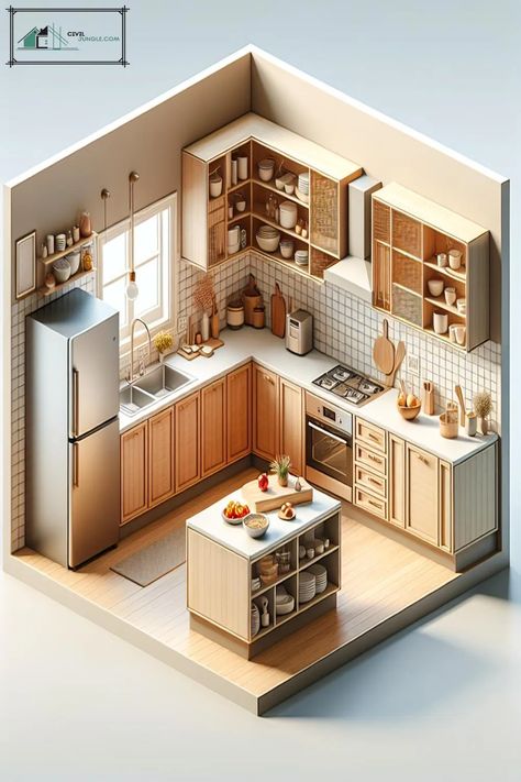 Best U Shaped Kitchen Ideas Closed Kitchen Design Layout, Small Kitchen Cupboards Design, U Shaped Kitchen Ideas, Efficient Kitchen Layout, Kitchen L Shape, Small Kitchen Cupboards, Kitchen Plans Layout, L Shaped Pantry, Closed Kitchen Design