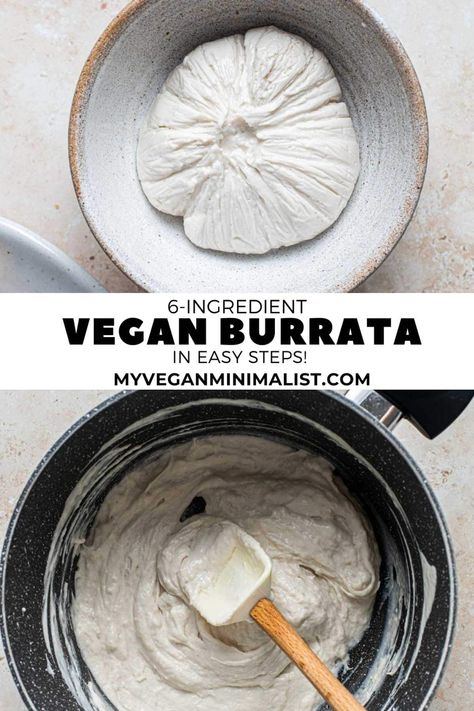 Vegan Burrata, Vegan Cheese Recipe, Plant Based Cheese, Vegan Cheese Recipes, Herb Bread, Burrata Cheese, Vegan Milk, Vegan Sides, Savory Vegan