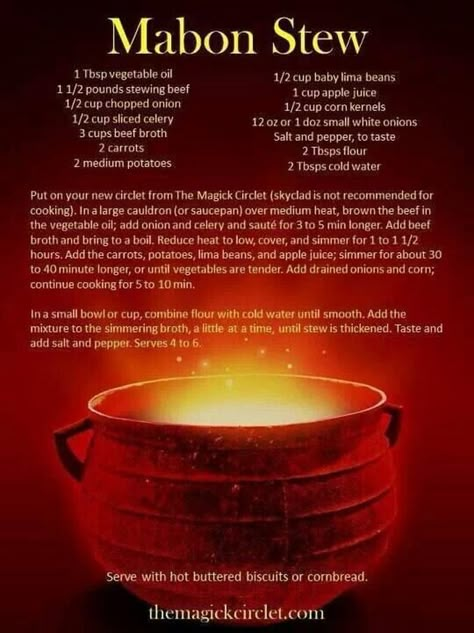 Mabon Stew, Wicca Recipes, Witch Recipes, Kitchen Witch Recipes, Pagan Holidays, Autumnal Equinox, Kitchen Witchery, Wheel Of The Year, Blessed Be