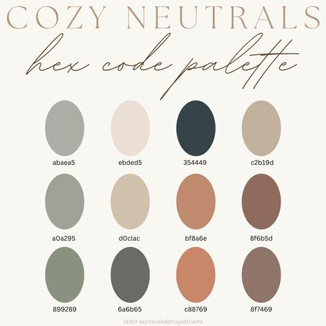 Neutral Color Pallete Hex Codes, Neutral Color Pallete Clothing, Farmhouse Color Palette Hex Codes, Neutral Palette Hex Codes, Canva Hex Colors, Neutral Pallete Color Code, Neutral Colour Palette Hex Codes, Light Academia Hex Codes, Google Calendar Color Scheme Neutral