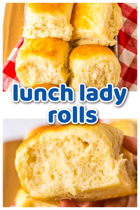 Lunch Lady Rolls, School Rolls Recipe, Easy Yeast Rolls, School Lunch Recipes, Cafeteria Food, Homemade Rolls, Best Bread Recipe, Lunch Lady, School Cafeteria