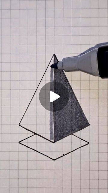 3d Easy Drawings Simple, 3d Art Drawing Easy Simple, How To Draw A 3d Triangle, 3d Illusion Drawing Tutorial, 3d Illusion Drawing Step By Step, 3d Heart Drawing Optical Illusions, Pyramid Drawing Geometric Shapes, Triangle Drawing, 3d Triangle