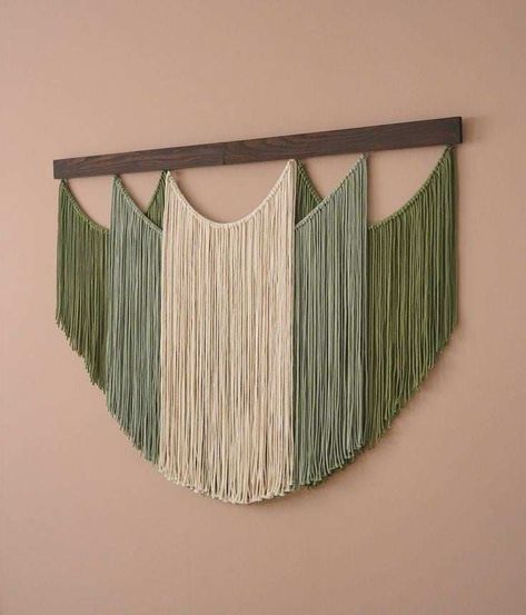 Retro Macrame Wall Hanging, Macrame Green Wall Hangings, Macrame Dyed Wall Hanging, Teal Macrame Wall Hanging, Macrame Wall Hanging Beach, Wall Macrame, Macrame Tapestry, Diy Hanging Shelves, Woven Chair